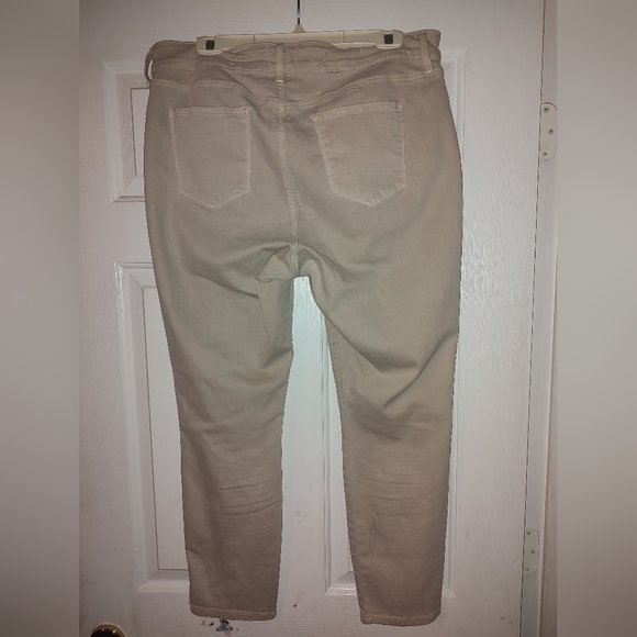 NYDJ Jeans Womens Size 14 Cream Tan/Taupe Animal Print Skinny Ankle Mid Rise USA - Picture 2 of 3